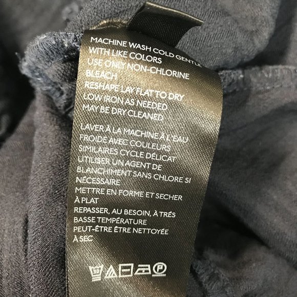 Maeve Womens Navy Blue Thick Embossed Peplum 3/4 Sleeve Scoop Neck Top Size M - Picture 8 of 9